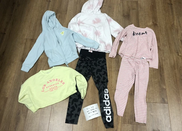 Felpa con cappuccio Adidas per ragazze 7-8 anni pacchetto vestiti Next leggings maglione pigiama