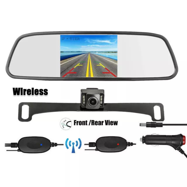 Wireless Car Backup Camera Rear View System Night Vision w/ 5" HD Mirror Monitor