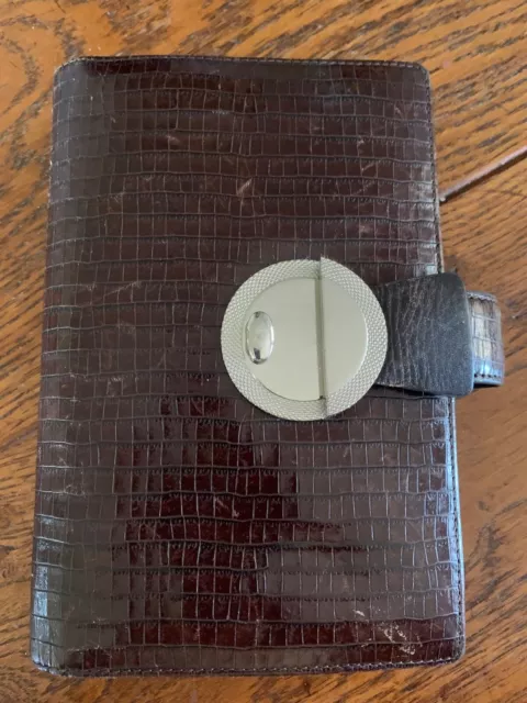 Filofax DECO planner limited edition brown cross leather organiser personal RARE