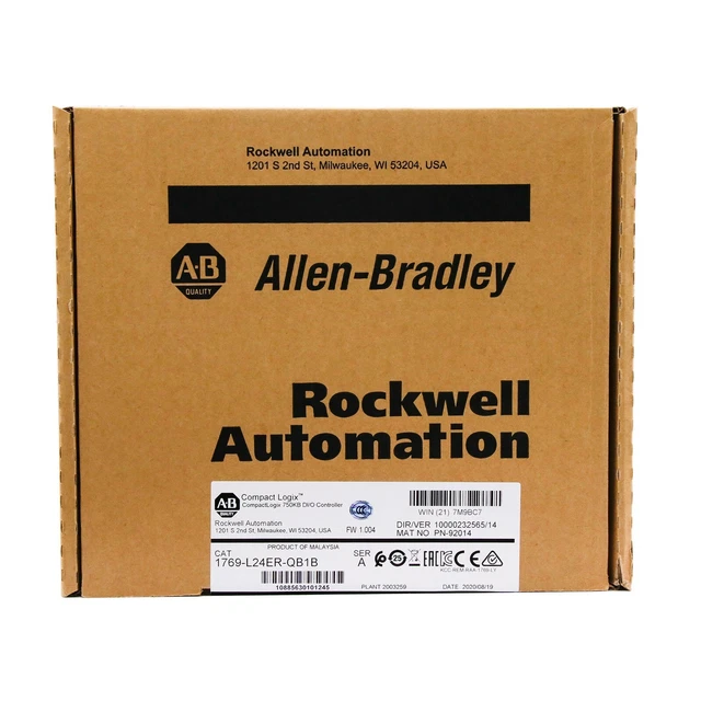 2023 Allen-Bradley CompactLogix 1769-L24ER-QB1B 750KB DI/O Controller