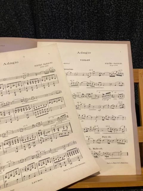 Pietro Nardini Adagio pour violon et piano Moffat partition éditions Durand