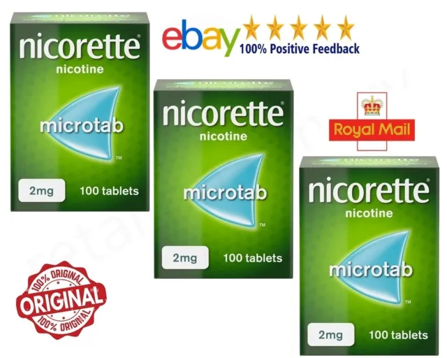 Nicorette Microtab 2mg Original 100 Tablettes Expire 12/2024 Paquet 3