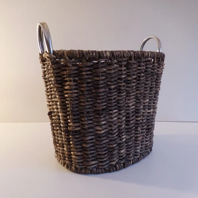 N1998 Basket IN Rope Linen Storage Vintage Art Deco Xx Handmade PN France