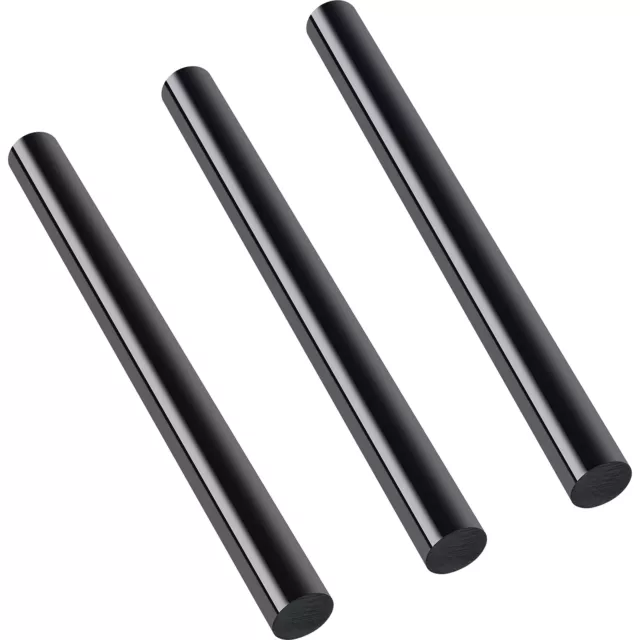 3 Pack Round Acetal Copolymer Rods Black Opaque Acetal Stock Solid Copolymer ...