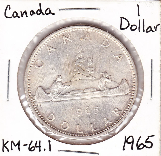 1965 Canada 1 Dollar (KM-64.1) .600 ASW Silver!!