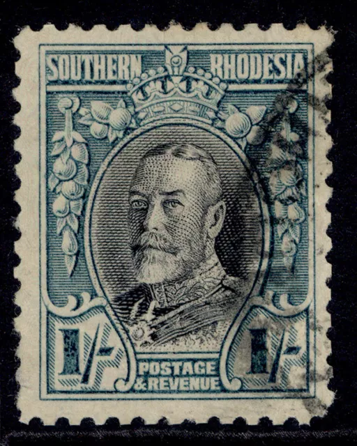 SOUTHERN RHODESIA GV SG23, 1s black & greenish blue, FINE USED.