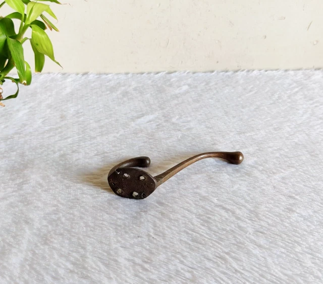 Vintage Ornate Brass Wall Hook Hanger Decorative Collectibles M325 3