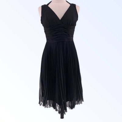 Laundry By Shelli Segal Women's Black Pleated Halter Empire Dress Size 10