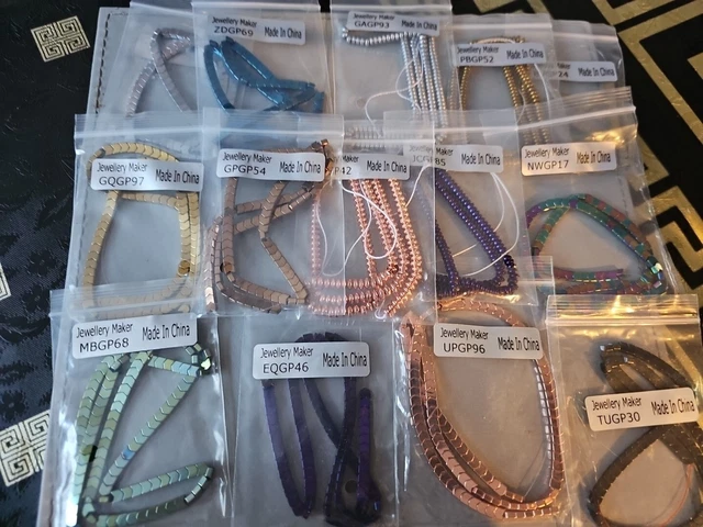 Joblot Haematite Beads Bargain Buy  Jewellery Making Multicoloured  Purple Blue