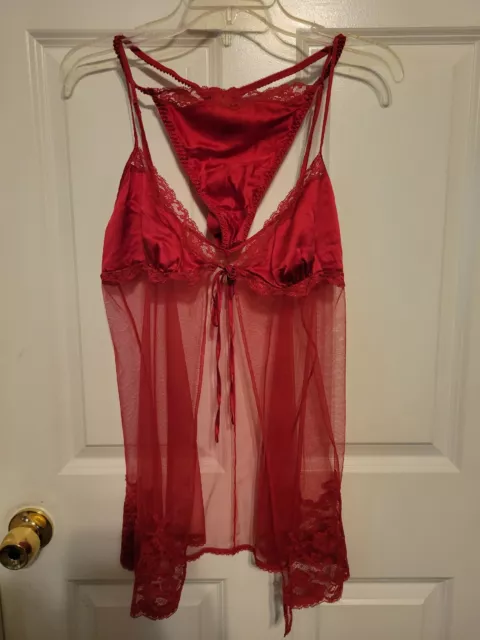 VINTAGE 90S VICTORIA'S Secret Negligee Set. Baby Doll. Red. Large. $19. ...