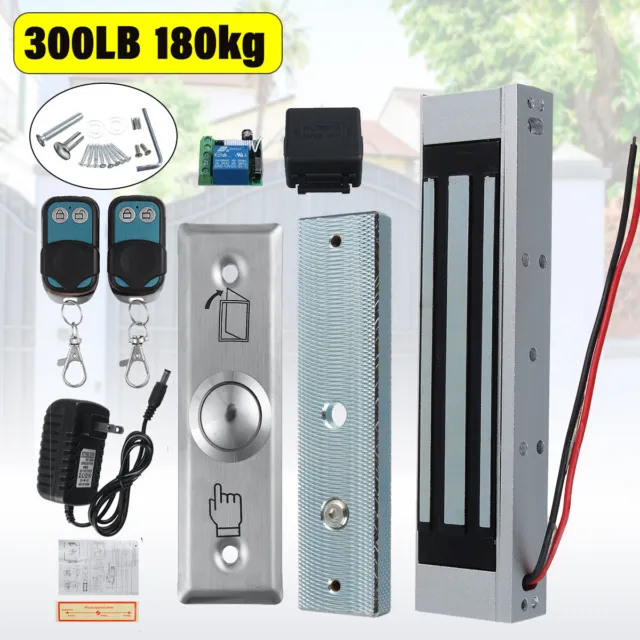 Door Access Control System, 2 Wireless Remote Controls -Electric Magnetic Lock,