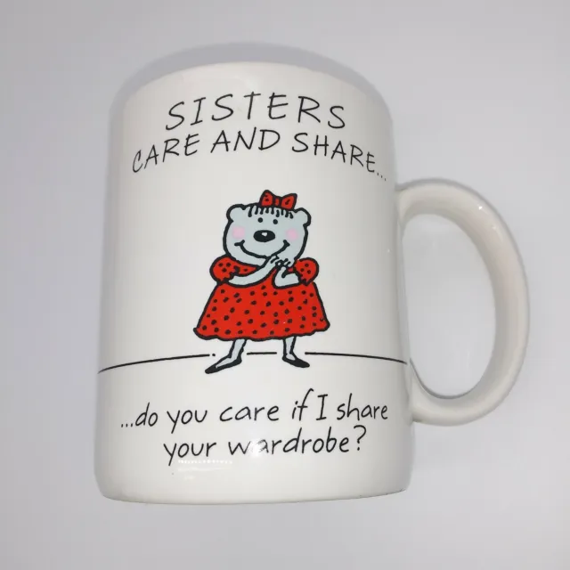 Hallmark Shoebox Greetings Coffee Mug Humorous Funny Sisters Share Wardrobe Vntg 2