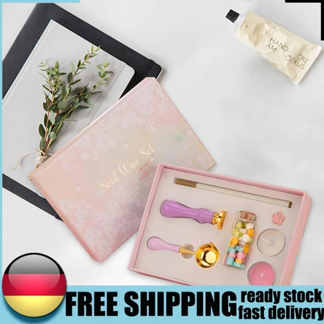 7pz Sakura Vintage Vernice Fuoco Colore Sigillo Cera Timbro Scatola Creativa Cera
