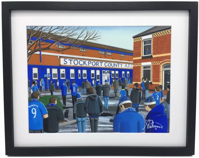 Stockport County Edgeley Park High Quality Framed Football Art Print. Approx A4.