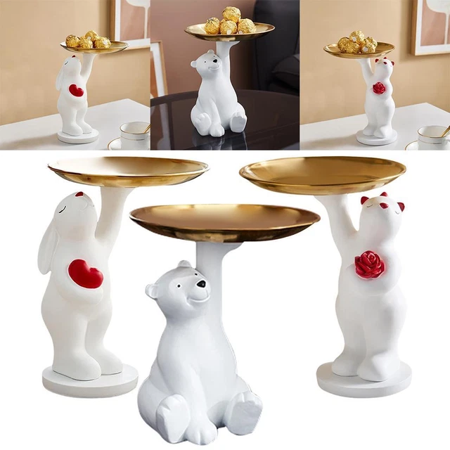 Figurine animale mignonne Dessert clé plateau de rangement porte-bijoux plateau