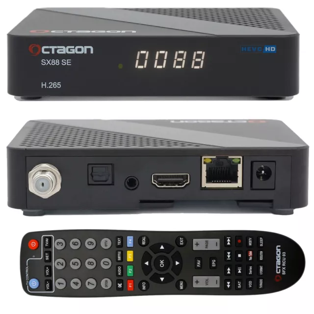 OCTAGON SX88 SE V2 Full HD H.265 Linux HDMI USB LAN DVB-S2 Sat + IP PVR Receive