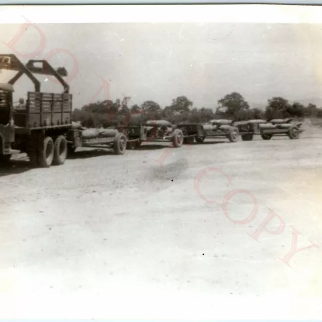 c1953 Korean War GMC CCKW Truck Hauls Bombs Real Photo USAF Korea Base Vtg C4