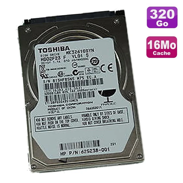 Disque Dur Interne Toshiba 320 Go - 2,5 Pouces - 5400 RPM - SATA III - Neuf Pour Ordinateur Portable