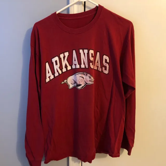 VTG Arkansas Razorback Tee Shirt - Long Sleeve - Large