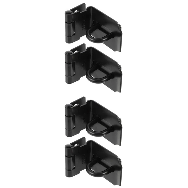 4 Pcs Gate Hasp 90 Degree Angle Buckle Black Staples Furniture Bolts Door Latch