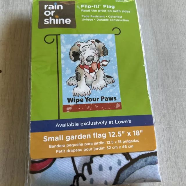 Wipe Your Paws Dog 12.5" X 18" Garden Flag 27-2878-227 Flip It! Rain Or Shine