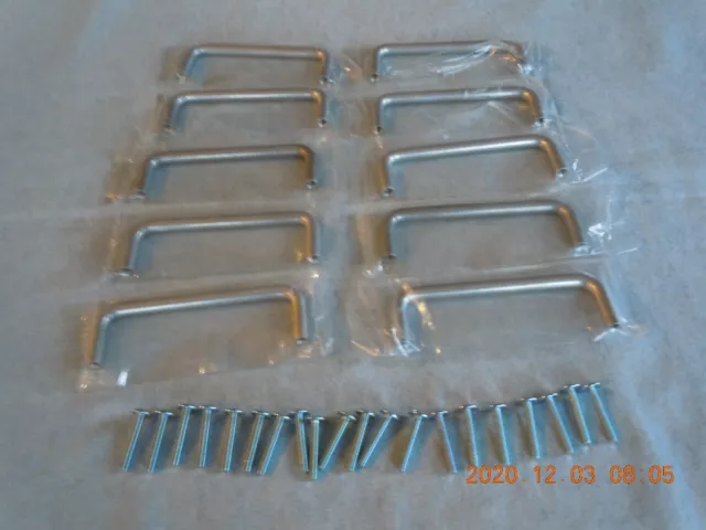 10 Aluminum Cabinet Door-Drawer Handles-Pulls-4 Inch-Screws Included