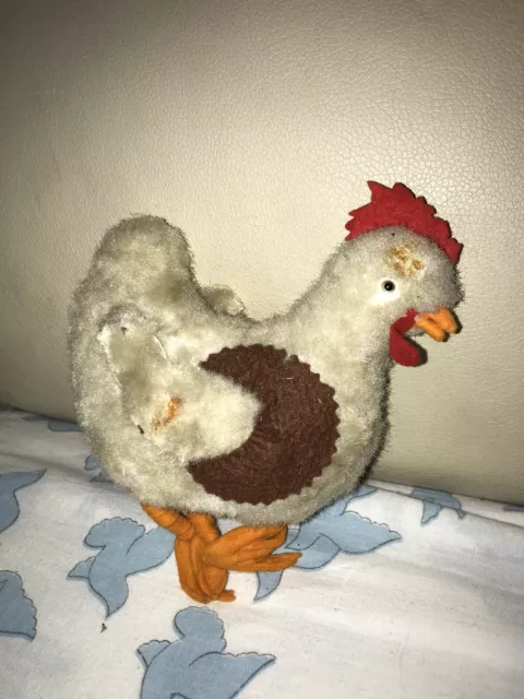 BELLISSIMO PELUCHE GALLO Gallina Vintage Originale Inglese