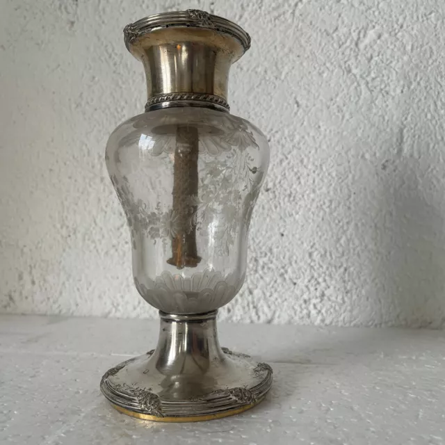 Brule parfum ancien 1800 1900 en argent massif minerve verre cristal baccarrat ?