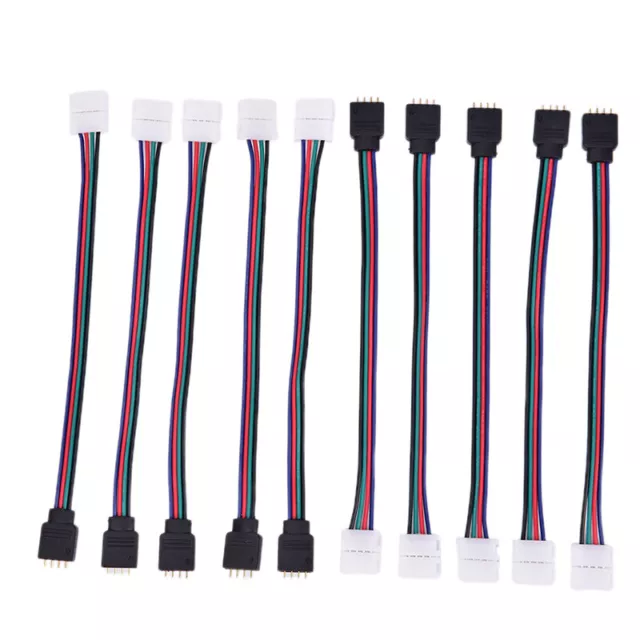 10 pz 10 mm 4 pin cavo connettore PCB maschio femmina per RGB 5050 3528 LED striscia_J Sp