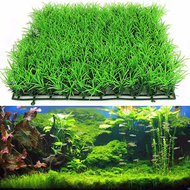 Artificial Water Aquatic Green Grass Plant Lawn Aquarium Fish Tank Landscape ..X