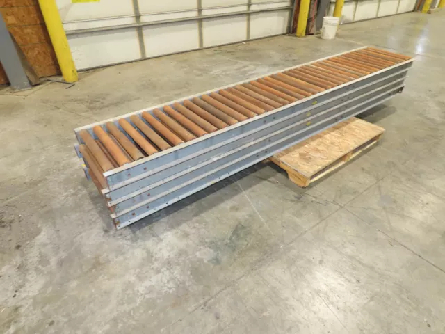Hytrol 22"x 10' Gravity Roller Conveyor 19"BF 1.9" Roller 5-Sections 40'