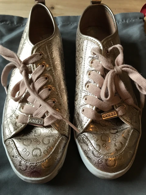 Guess trainers on sale rose gold