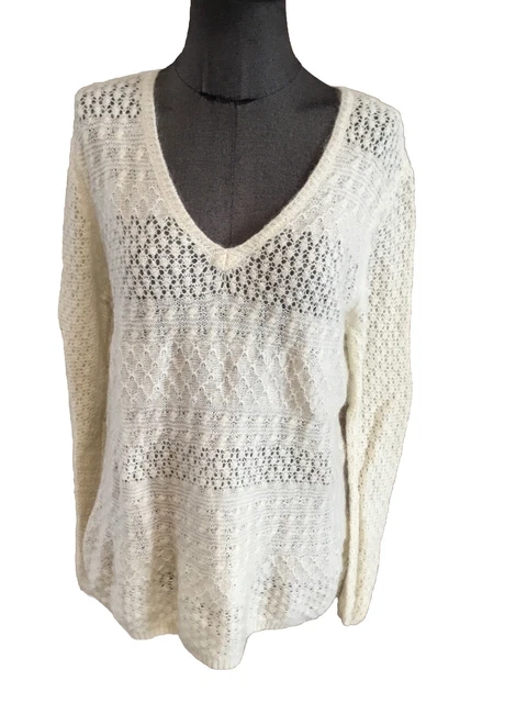 Pull Tunique Manches 3/4 DES PETITS HAUTS - Kid Mohair & Nylon - Gris - Taille 4 (40/42) - Occasion TBE