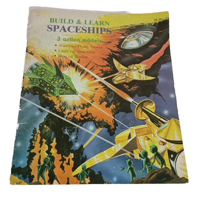 Vintage Build and Learn Spaceships 3 Action Paper Models UNUSED 1980 Watermill