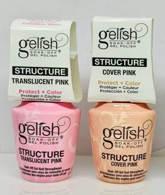 Harmony Gelish Soak Off Gel Polish Structure Cover Pink + Translucent Pink