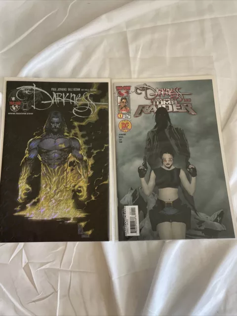 The Darkness #1 Foil, 1996 Top Cow Image Comics The Darkness and Tomb Raider #1