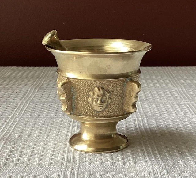 VINTAGE ASIAN SMALL Brass Mortar & Pestle $34.99 - PicClick