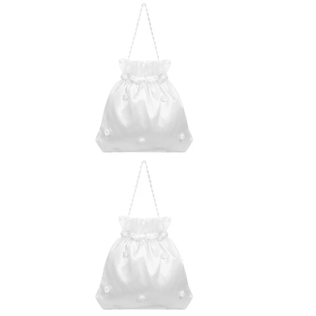 2x borsa a frizione sposa fiore ragazza borsa da sposa