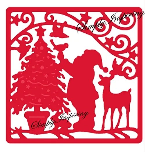 NEW ✿ Framed Santa Tree Reindeer Christmas Scene Die ✿ For Cuttlebug & Sizzix ✿