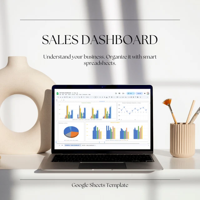 SALES DASHBOARD EXCEL Spreadsheet Google Sheets Template £5.90 ...