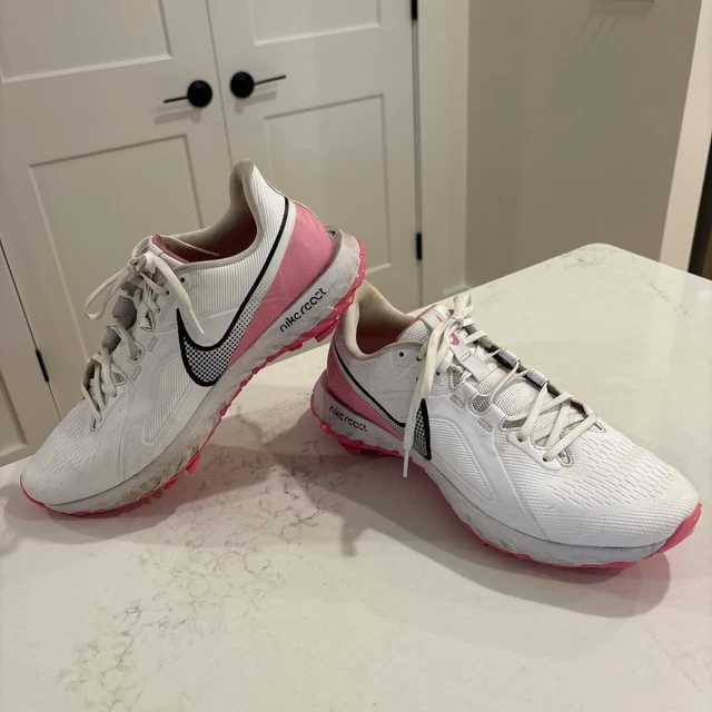 NIKE REACT INFINITY Pro White Lotus Pink Golf Shoes CT6620-101 Men's ...