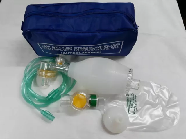 Brand New Ambu Bag Child Silicon Manual Resuscitator Oxygen Tube Mask-CPR KIt