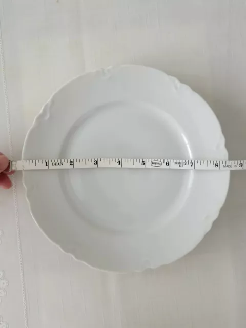 2 Vintage Thomas Bavaria Scalloped All-White 8 3/8" lunch salad dessert Plates