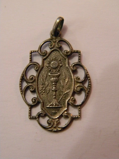 " Medaille Anhänger Durchbrochen Coupe Kelch Silber Gebirge Krabbe Silber