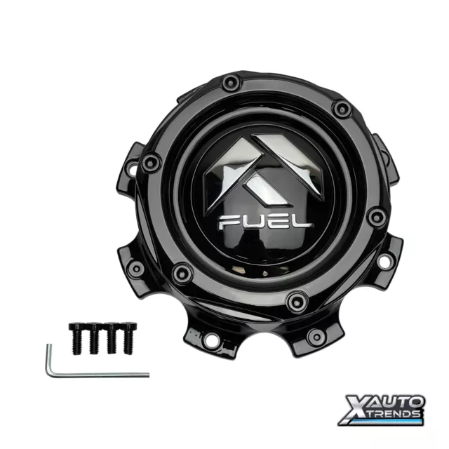 Fuel Off-Road Gloss Black Wheel Center Cap w/ Chrome Logo 1004-08TGB