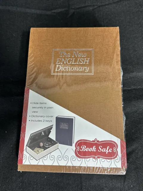 Nueva caja fuerte para diccionario con bloqueo de llave marrón ideal para ocultar objetos de valor