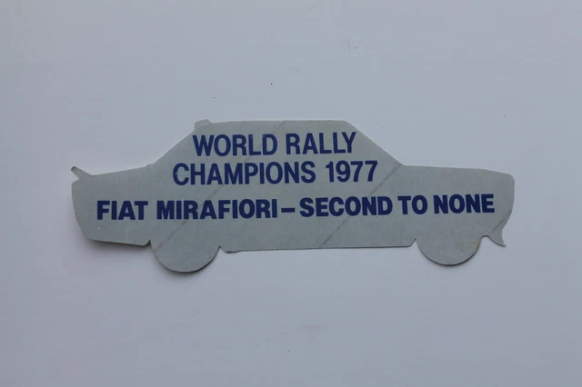 VERY RARE FIAT World Rally Champions 1977 Sticker Mint Condition and ...