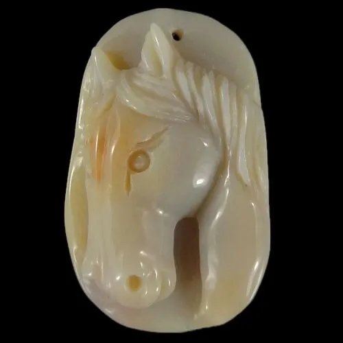 BC02310# Hand Carved Horse Succor Creek Jasper Pendant Bead Gemstone