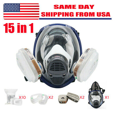 Full Face Respirator 15 in 1 Gas Mask For Spraying Painting Chemicals Safety