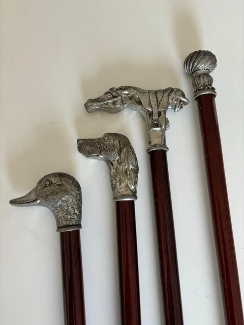 Bastone passeggio pomolo sfera stile liberty in peltro, elegante